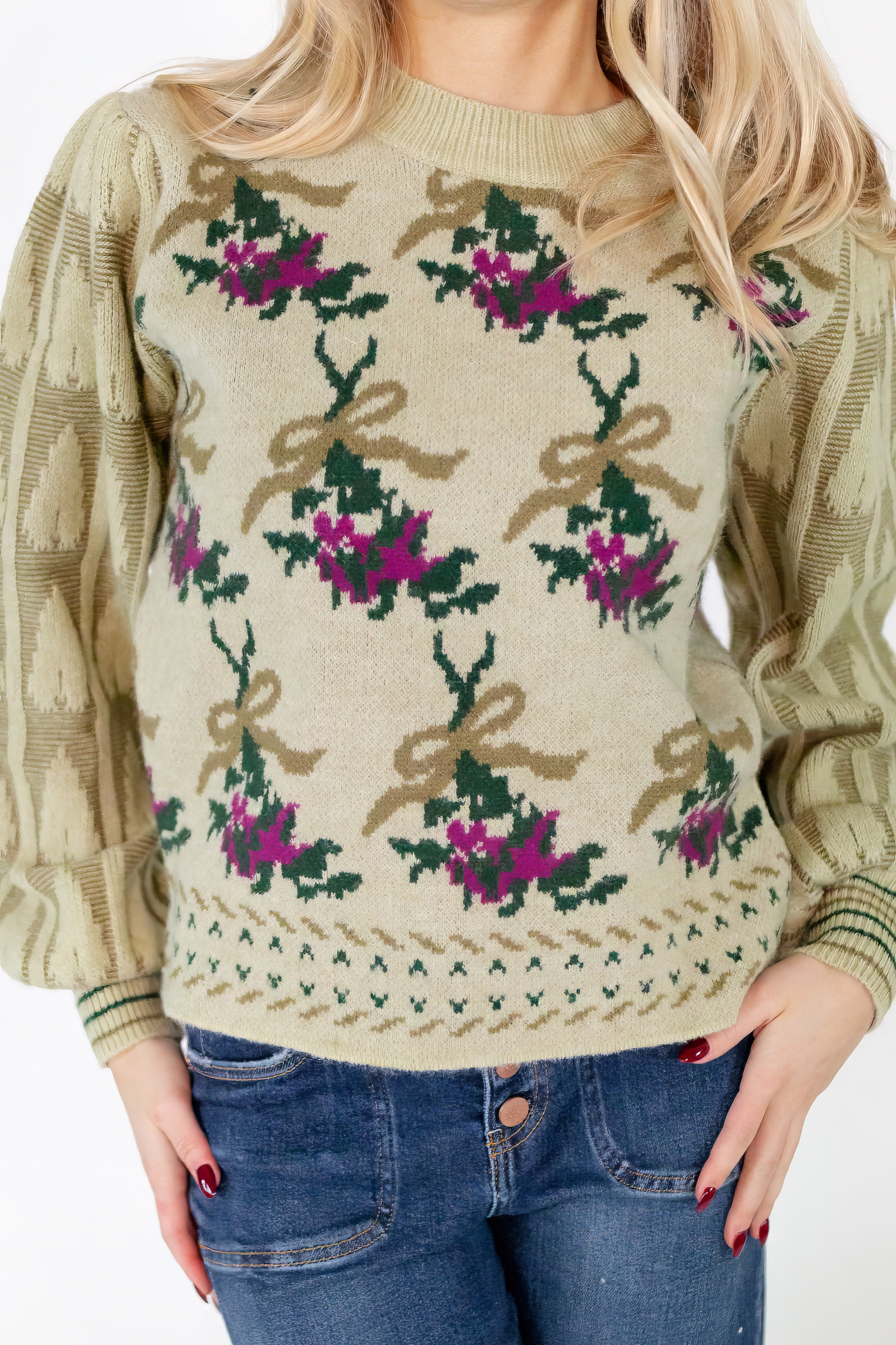 Biddy Floral Knit Sweater