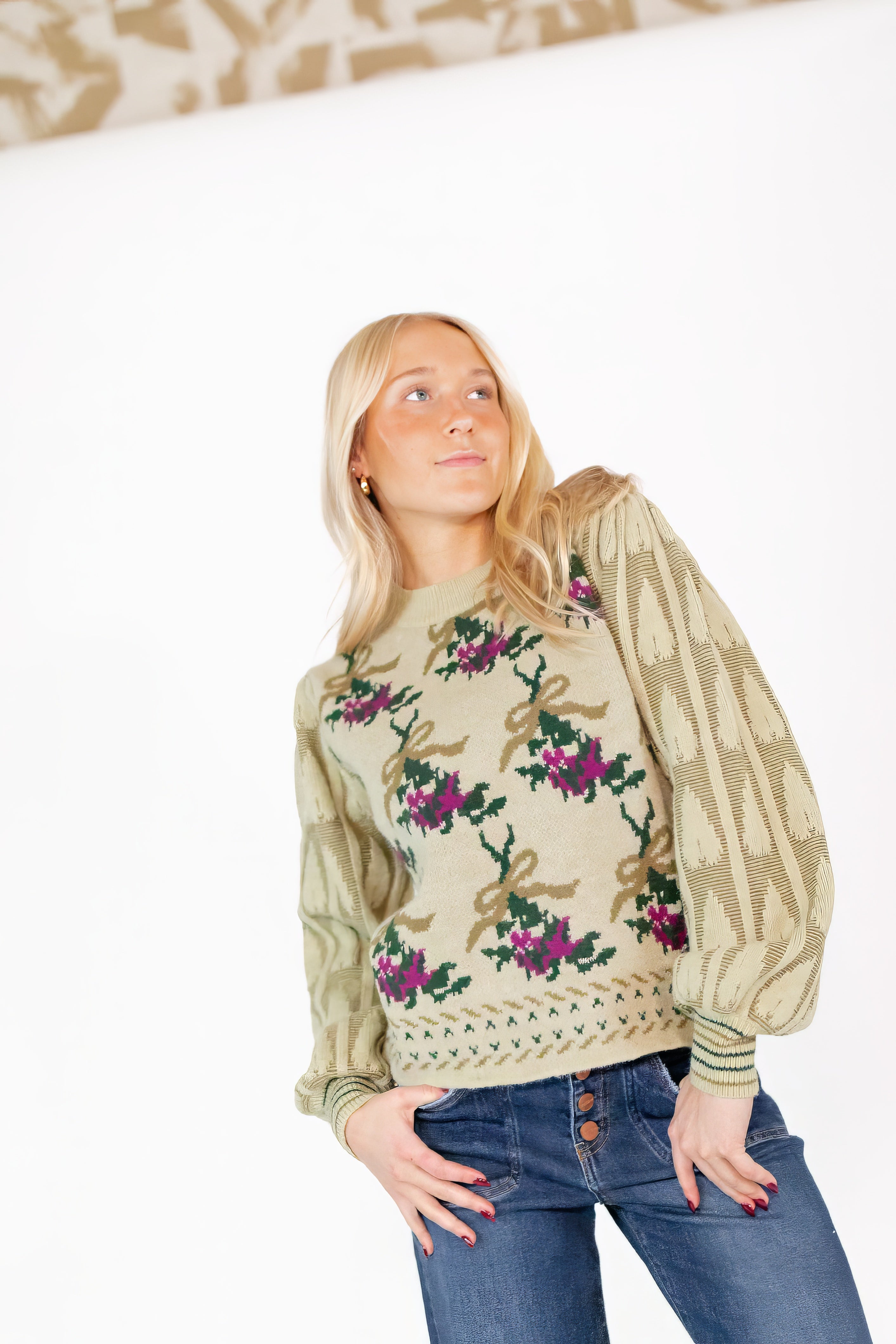 Biddy Floral Knit Sweater