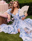 Tessa Floral Gown・Blue