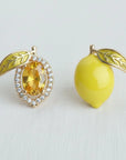 Asymmetrical Lemon Earrings