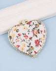 Travel Compact Handheld Floral Mirror