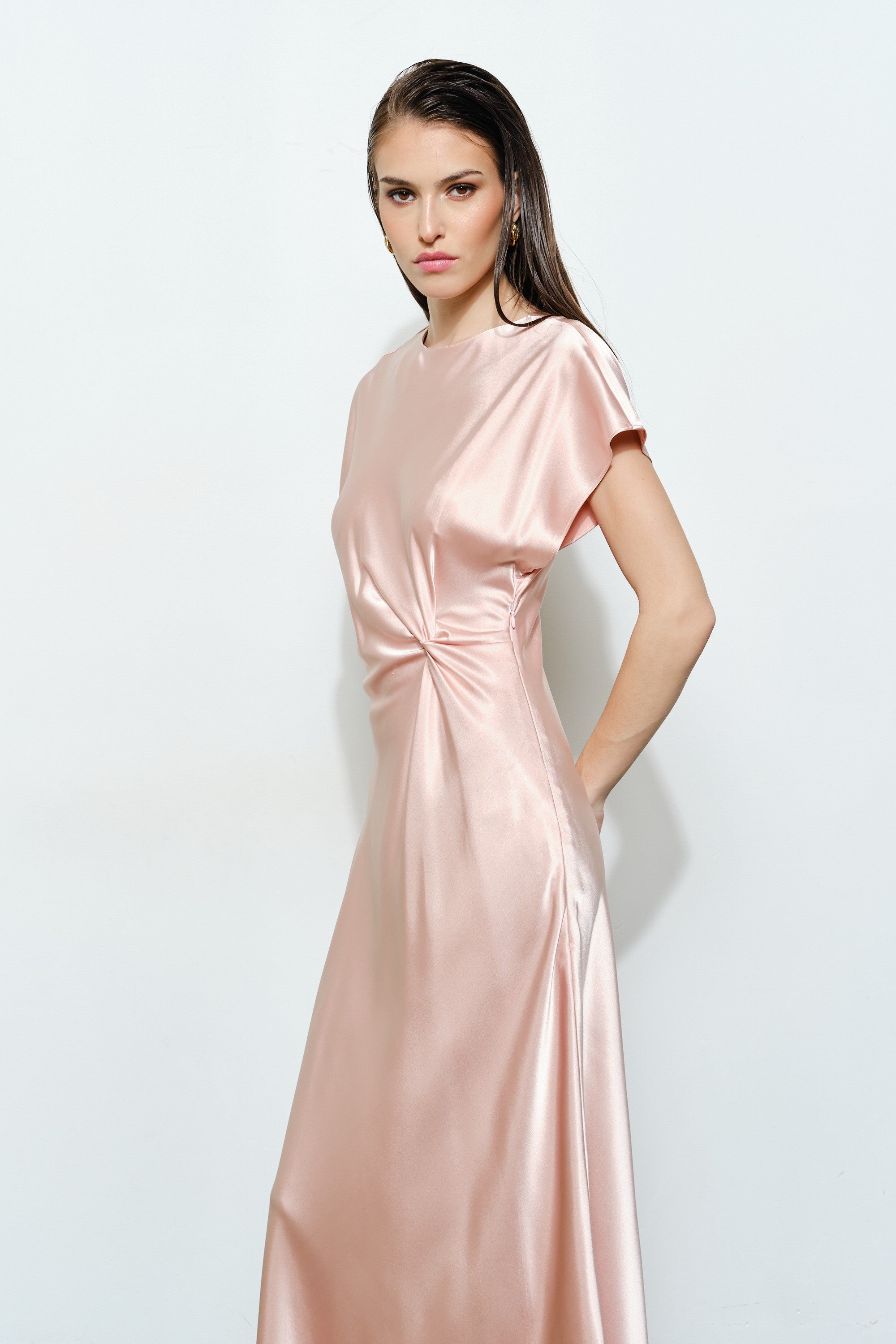 silk knot dress Blush Knot Silk Formal – Twirl Boutique