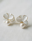 Vintage Freshwater Pearl Floral Earrings