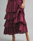 The Crimson Ruffle Formal