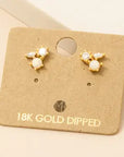 Triple Rhinestone Stud Earrings