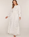 The Etched Petal White Dress
