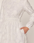 The Etched Petal White Dress