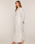 The Etched Petal White Dress
