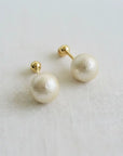 848721091525 gold studs with dropped pearl