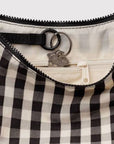 Medium Nylon Crescent Baggu · Black and Cream Gingham