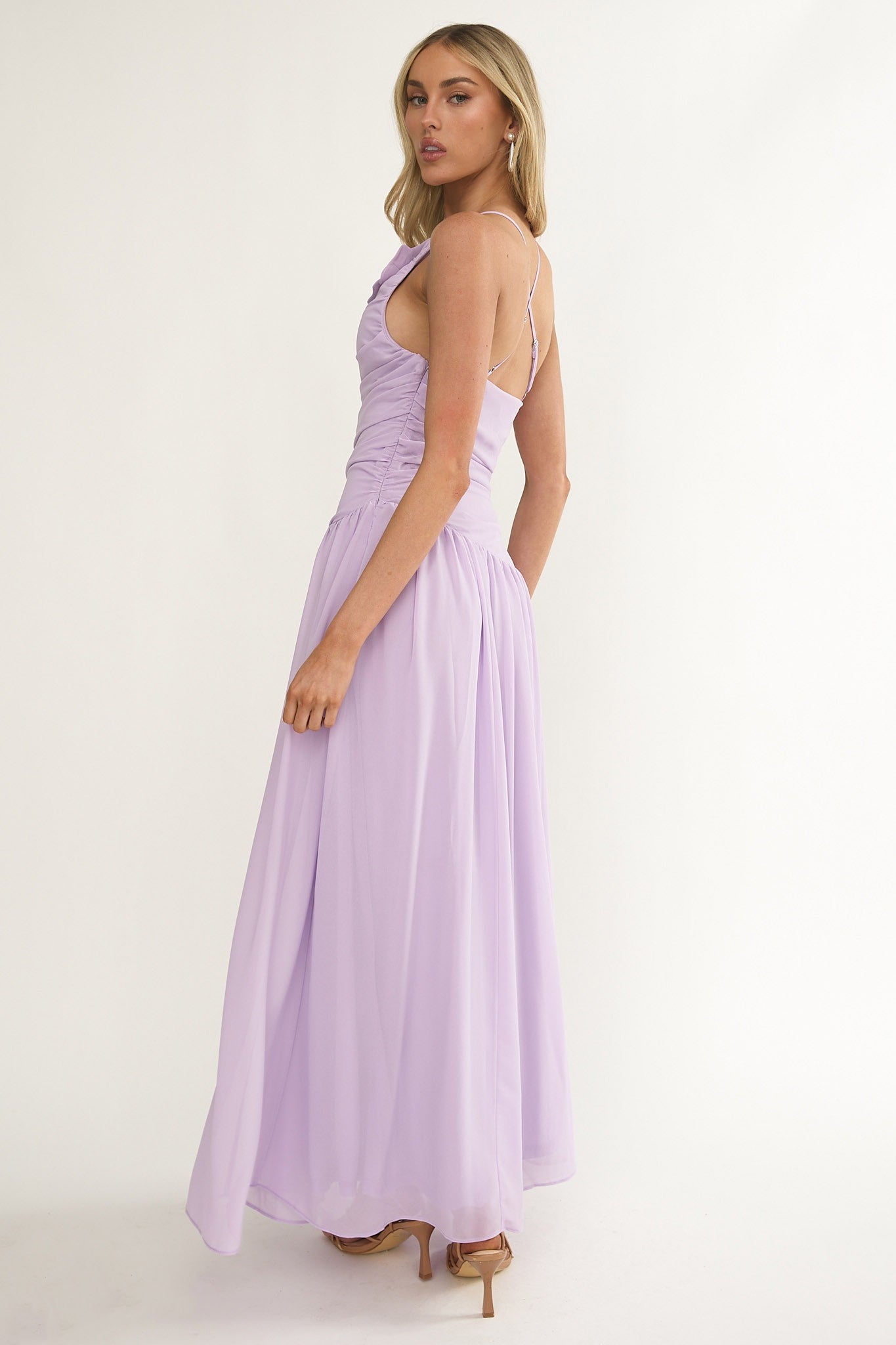 lavender drop waist dress The – Twirl Boutique Color:Ballad Blue Elegant Old Money Style blue button up dress Tumble Dry Low