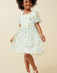 Floating Petal Puff Tween Dress