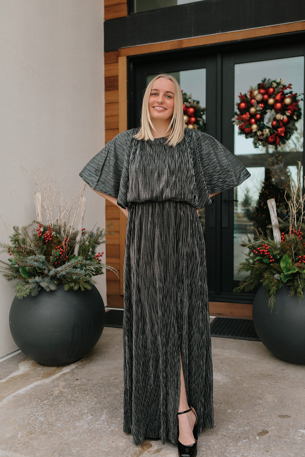 darcy maxi dress Darcy Metallic Dress – Twirl Boutique