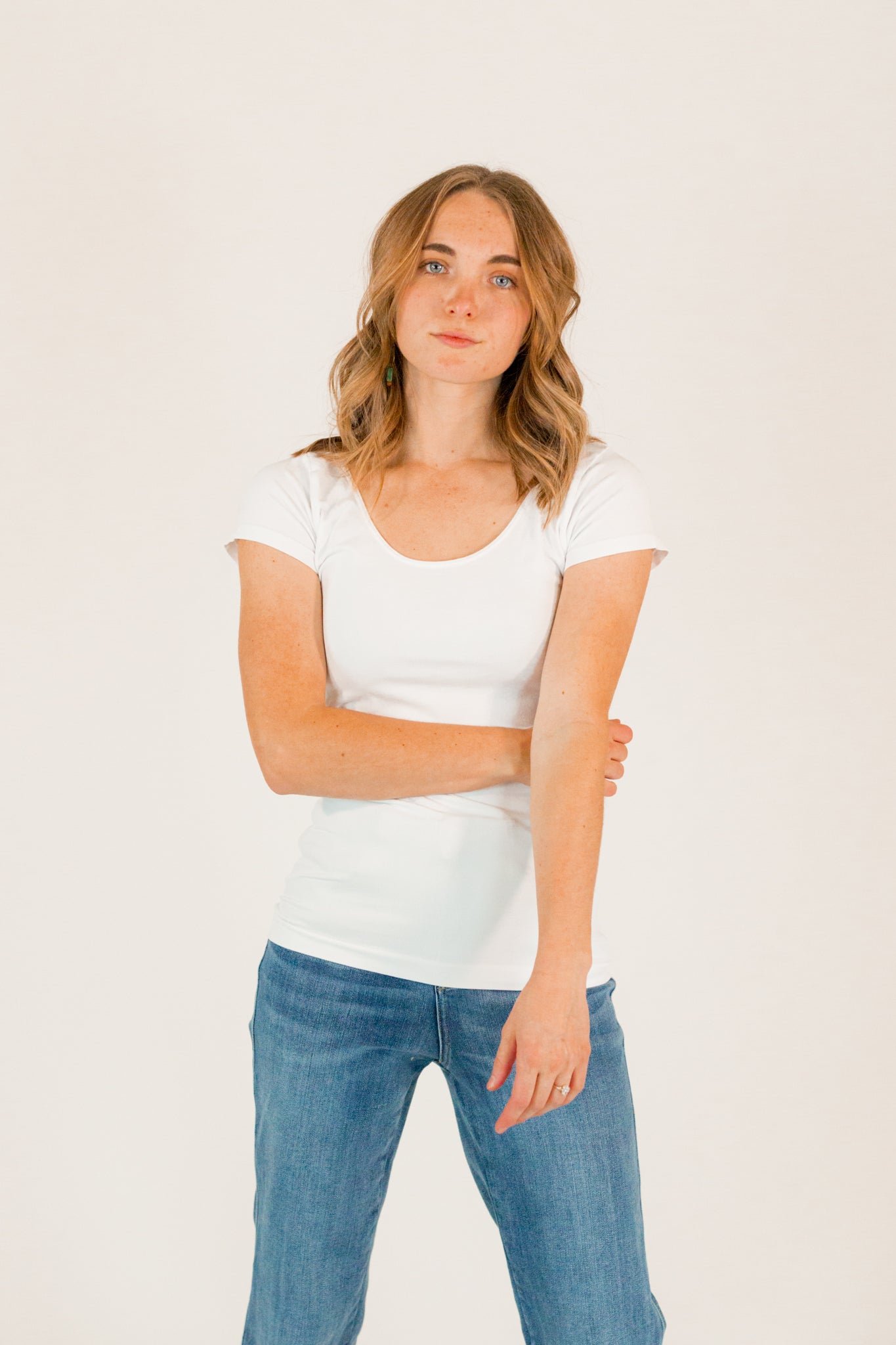 Cap Sleeve Tee ・White