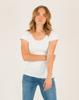 Cap Sleeve Tee ・White