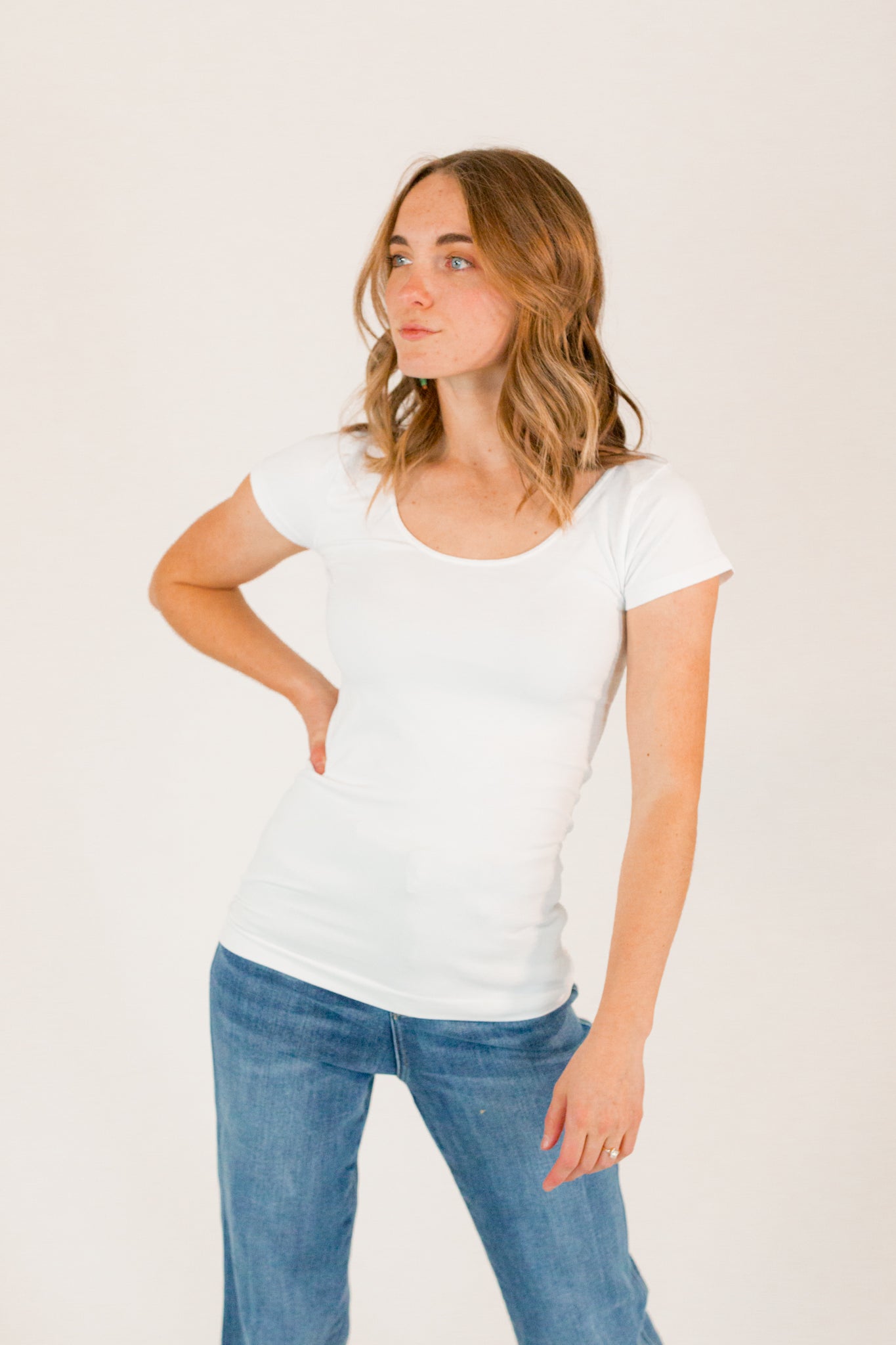 Cap Sleeve Tee ・White