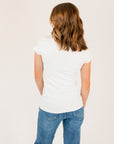Cap Sleeve Tee ・White