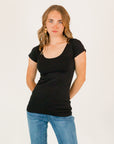 Cap Sleeve Tee ・Black