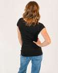 Cap Sleeve Tee ・Black