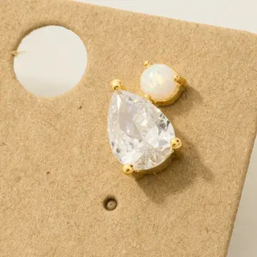 Rhinestone Teardrop Stud Earrings