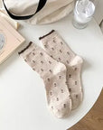 Floral Lace Trim Socks · Cream