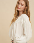 Juniper Pin Tuck Blouse in White
