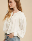 Juniper Pin Tuck Blouse in White