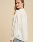 Juniper Pin Tuck Blouse in White