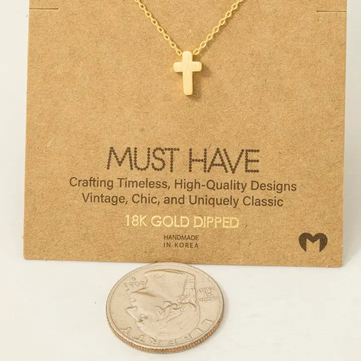 Cross Pendant Necklace - Gold