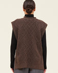Ella Oversized Cable Knit Vest