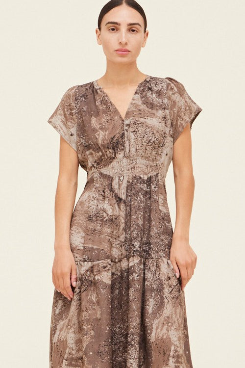 Samara Ruffle Print Midi Dress