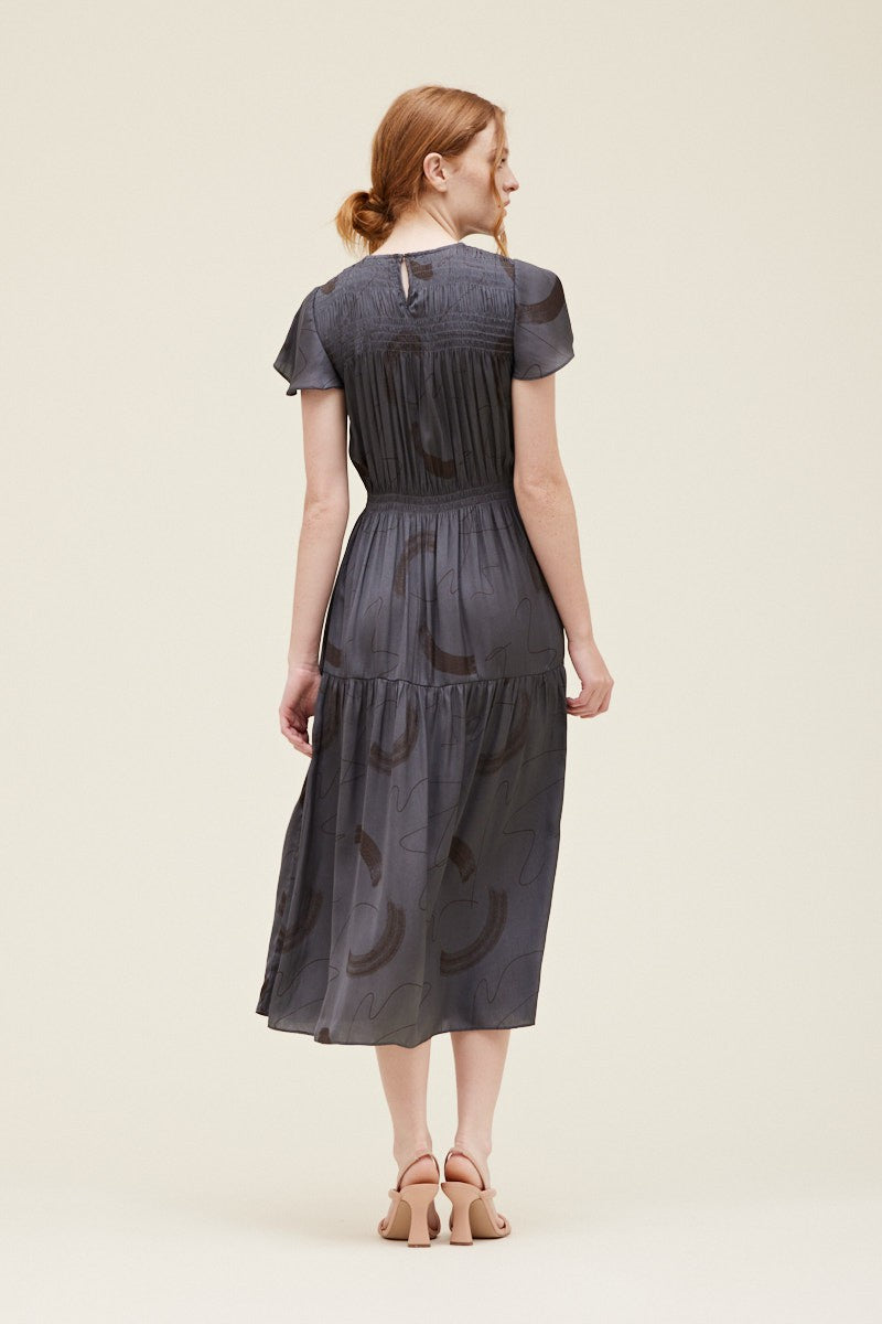 Elena Stroke Detail Midi Dress