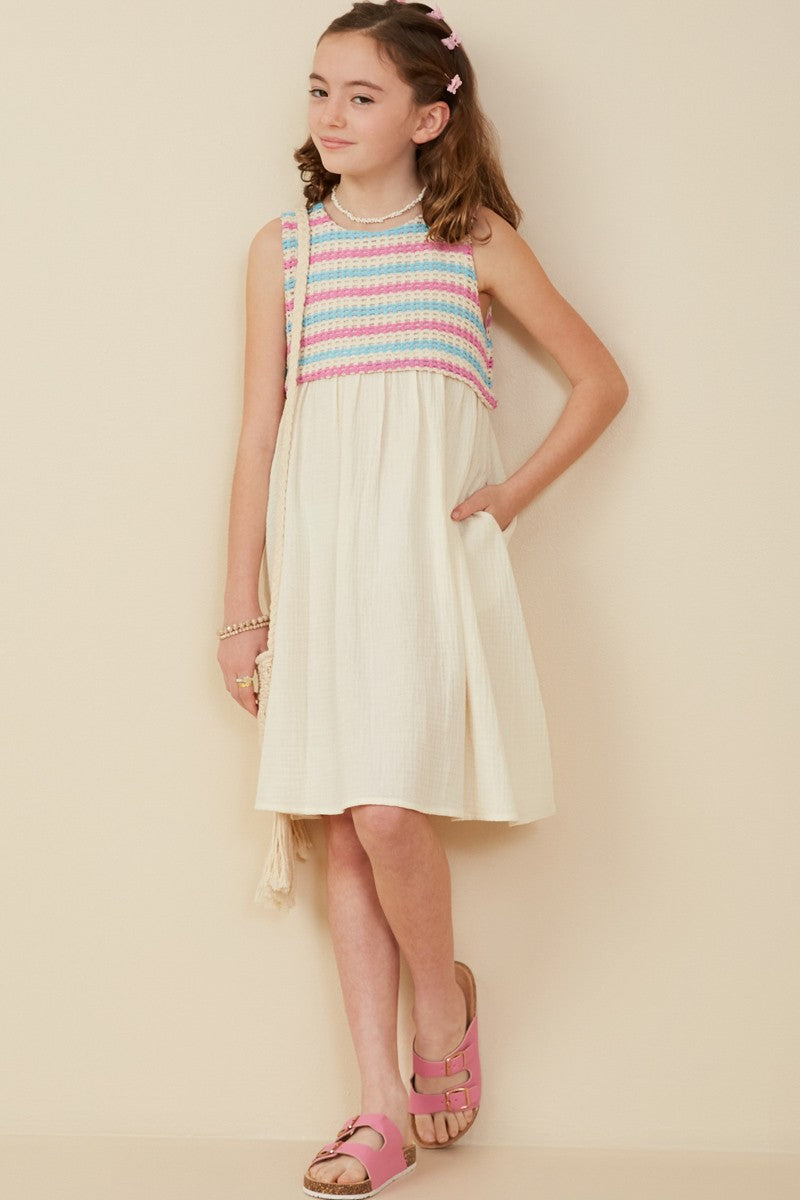 Cotton Candy Knitted Tween Dress