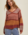 Burlwood Striped Knit Sweater