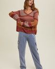 Burlwood Striped Knit Sweater