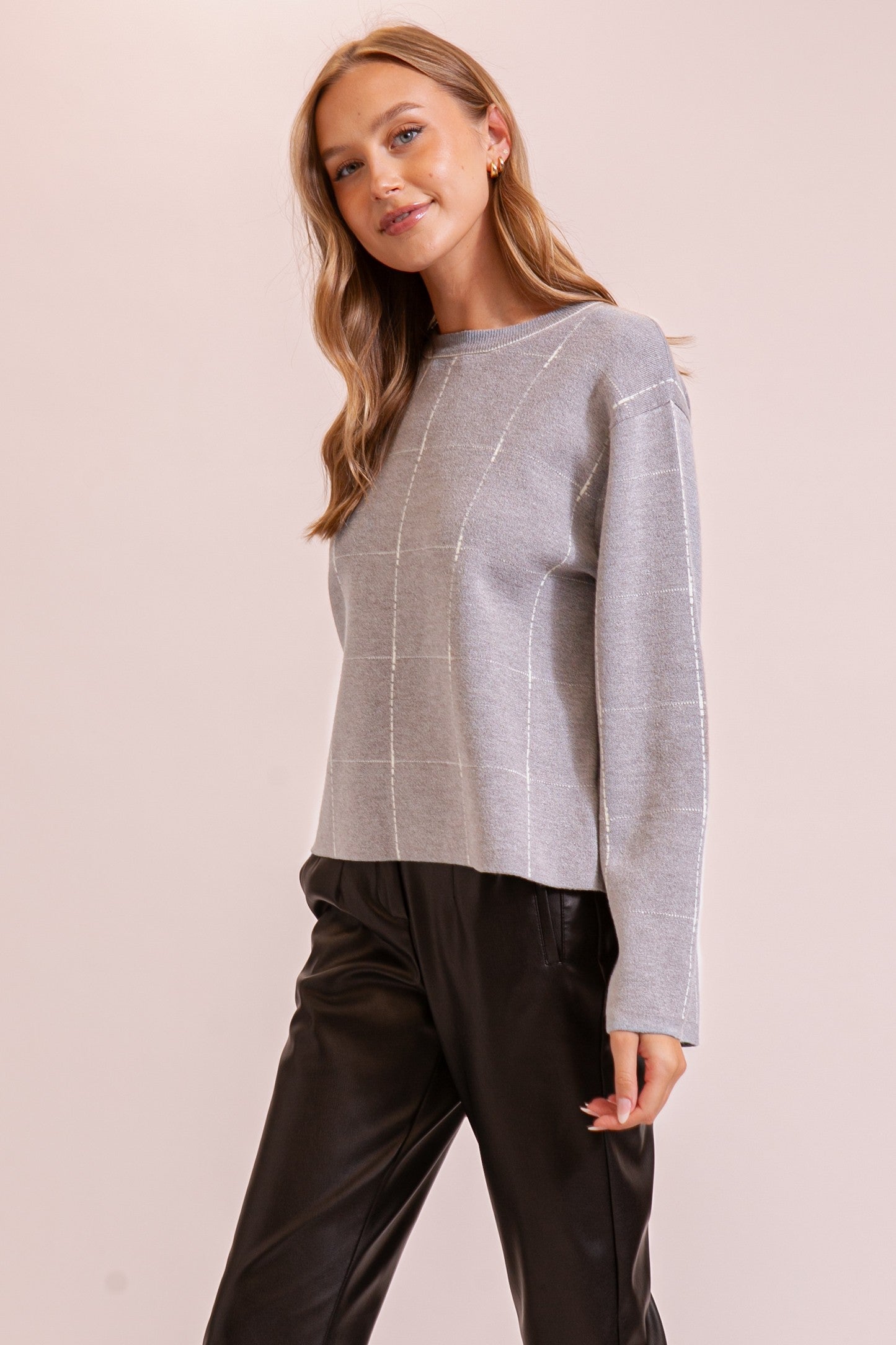 Ciara Windowpane Sweater