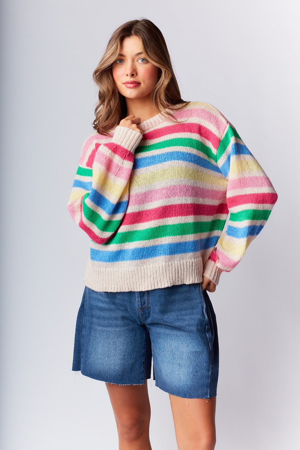 Lexi Colorful Striped Knit Sweater