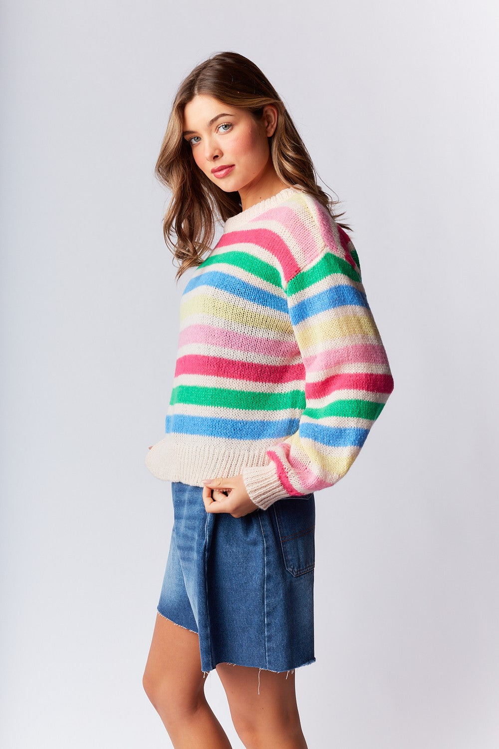 Lexi Colorful Striped Knit Sweater