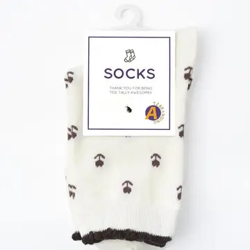 Floral Lace Trim Socks · White