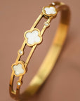 Gold Bracelet With Clover Details