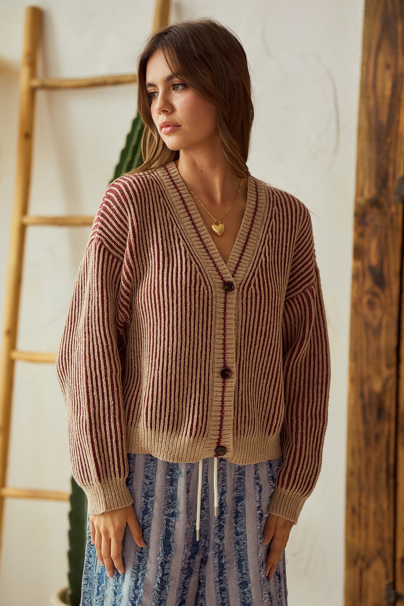 Lucy Vintage Striped Cardigan