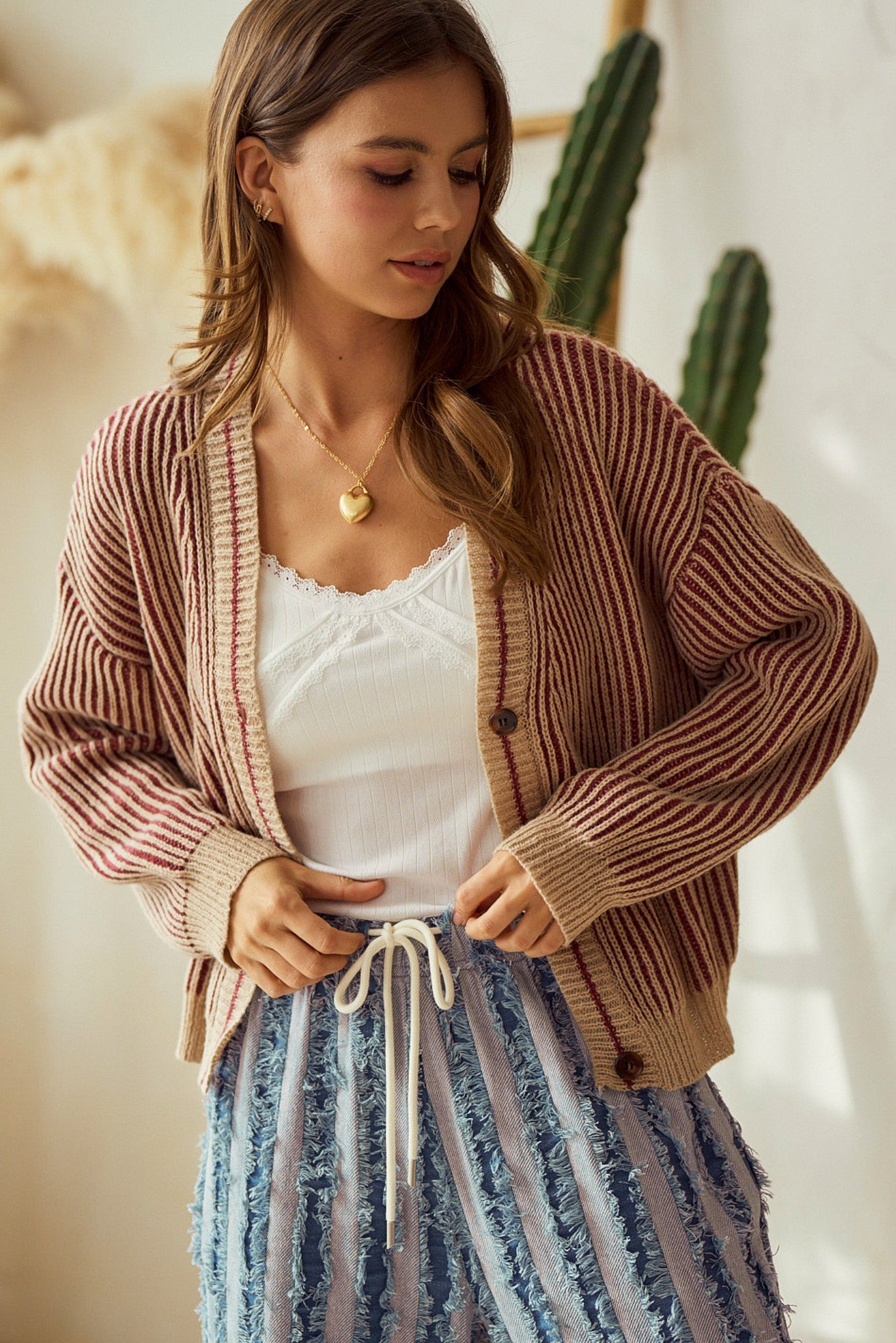 Lucy Vintage Striped Cardigan