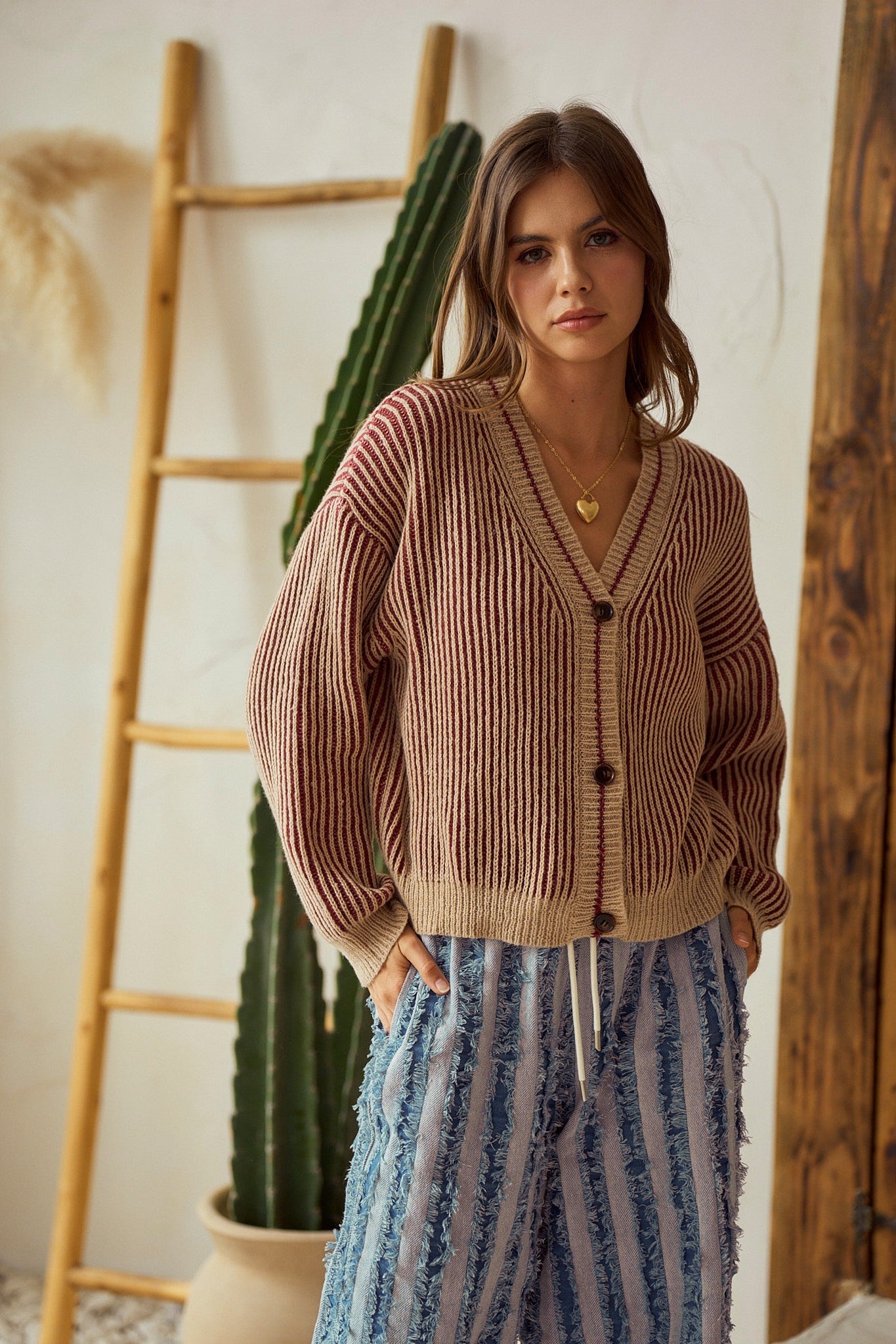 Lucy Vintage Striped Cardigan