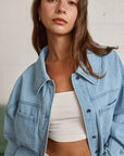 Carolina Denim jacket With Stripes