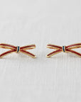 Burgundy Bow Earrings