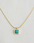 Vintage Gold Plated Turquoise Necklace