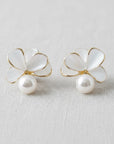 Vintage Freshwater Pearl Floral Earrings