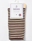 Striped Crew Socks · Coffee