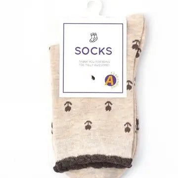 Floral Lace Trim Socks · Cream