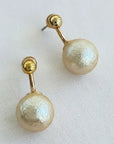 848721091525  gold studs with dropped pearl
